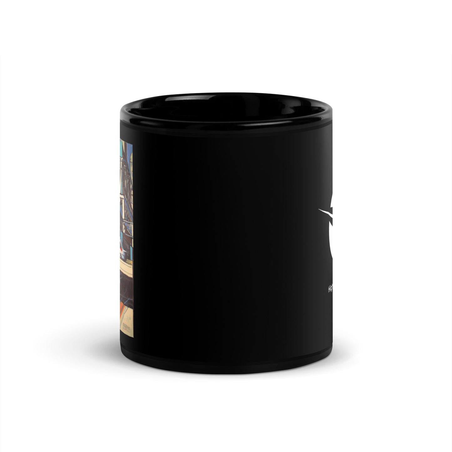 Bridges Crossing Black Glossy Mug