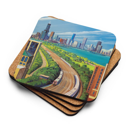 Chicago Skyline Cork-back coaster