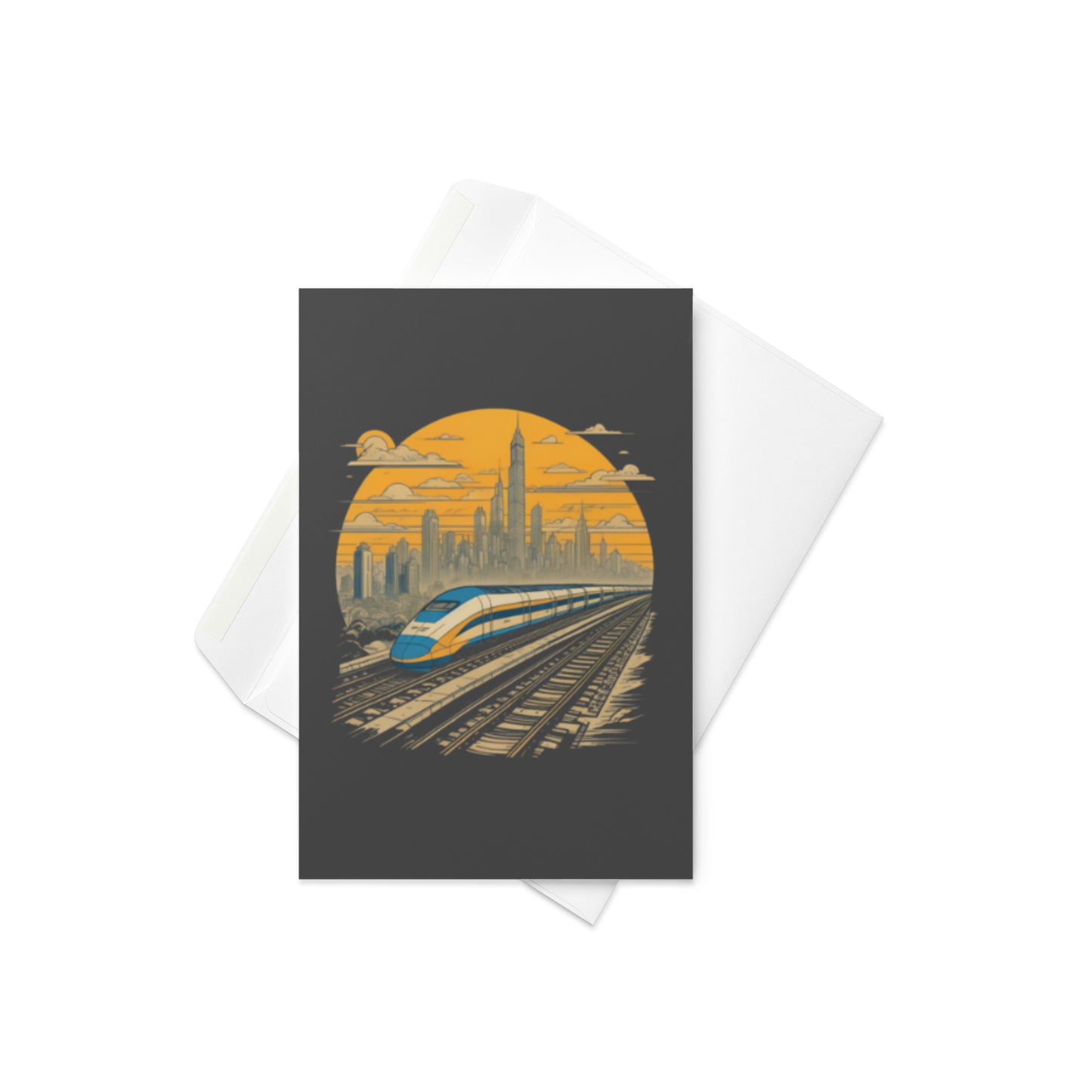 Zooming Train Greeting Card