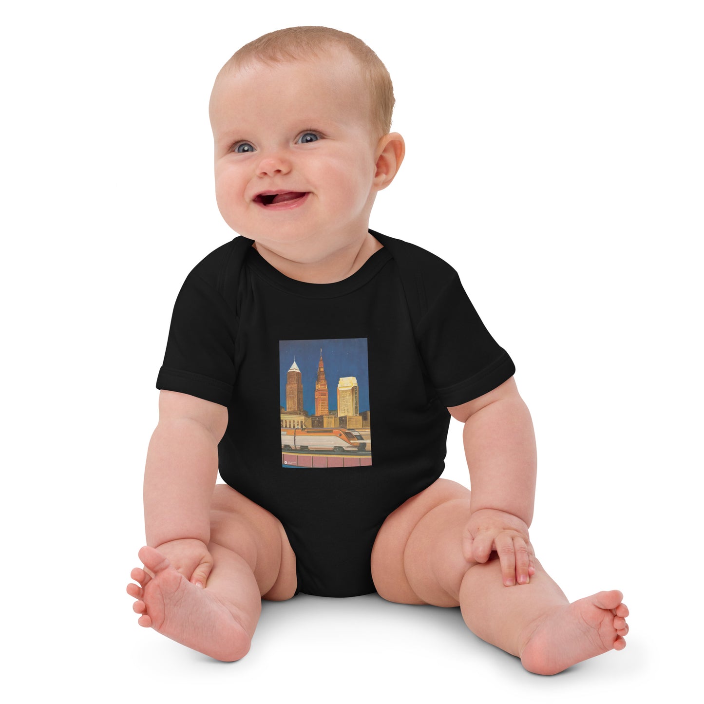 Night Train Organic Cotton Baby Onesie