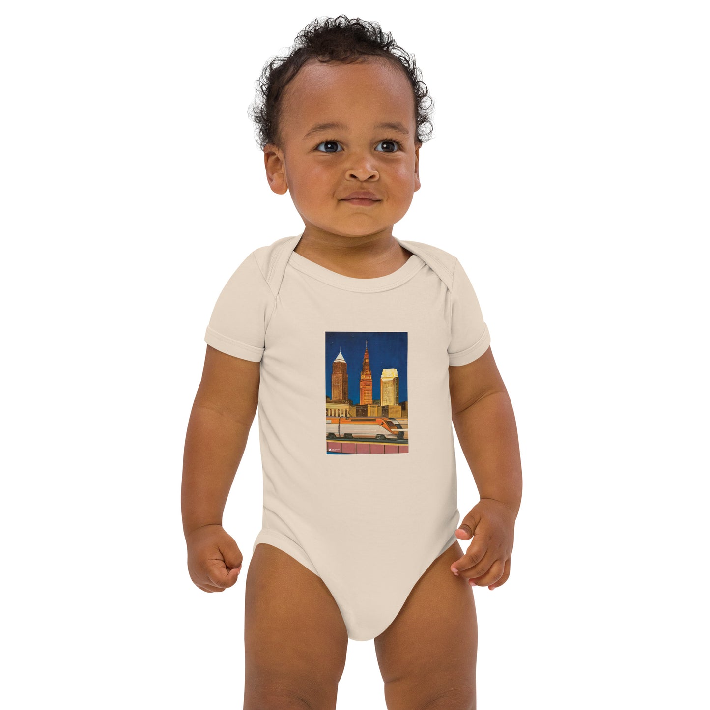 Night Train Organic Cotton Baby Onesie