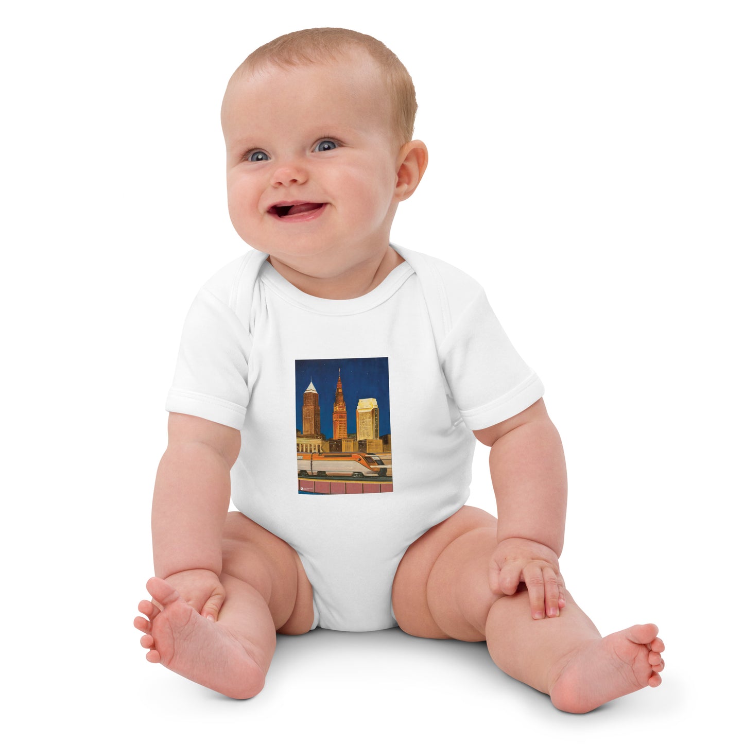 Night Train Organic Cotton Baby Onesie