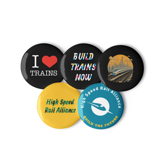 Train Lover pin buttons (set of 5)