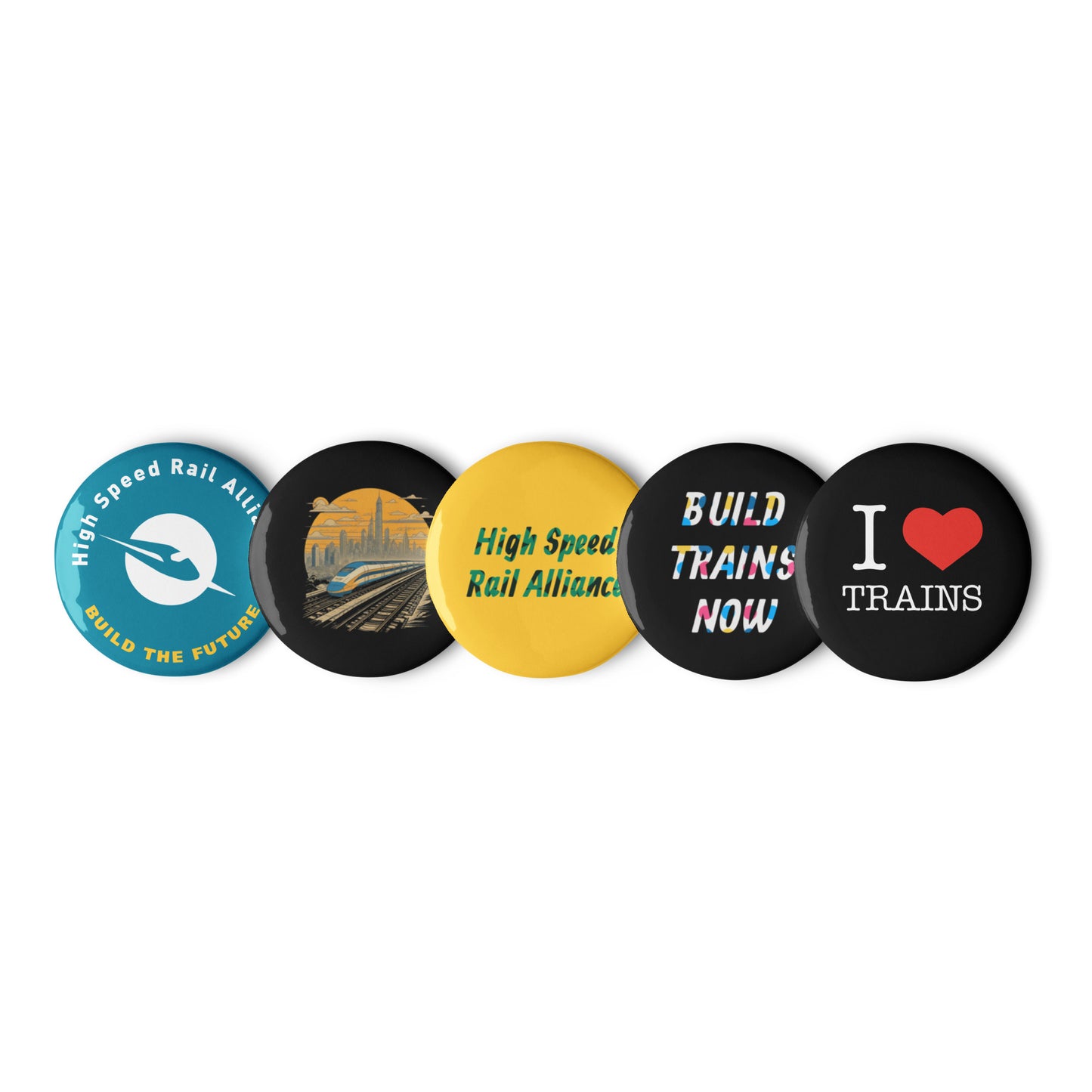 Train Lover pin buttons (set of 5)