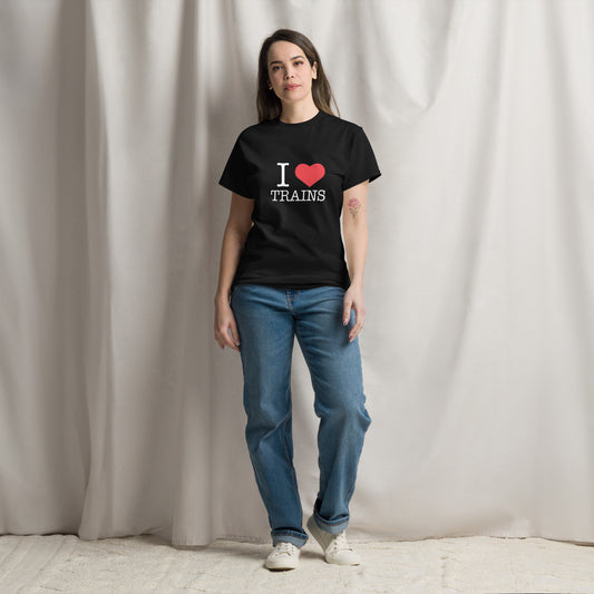 "I ♥ Trains" Unisex classic tee