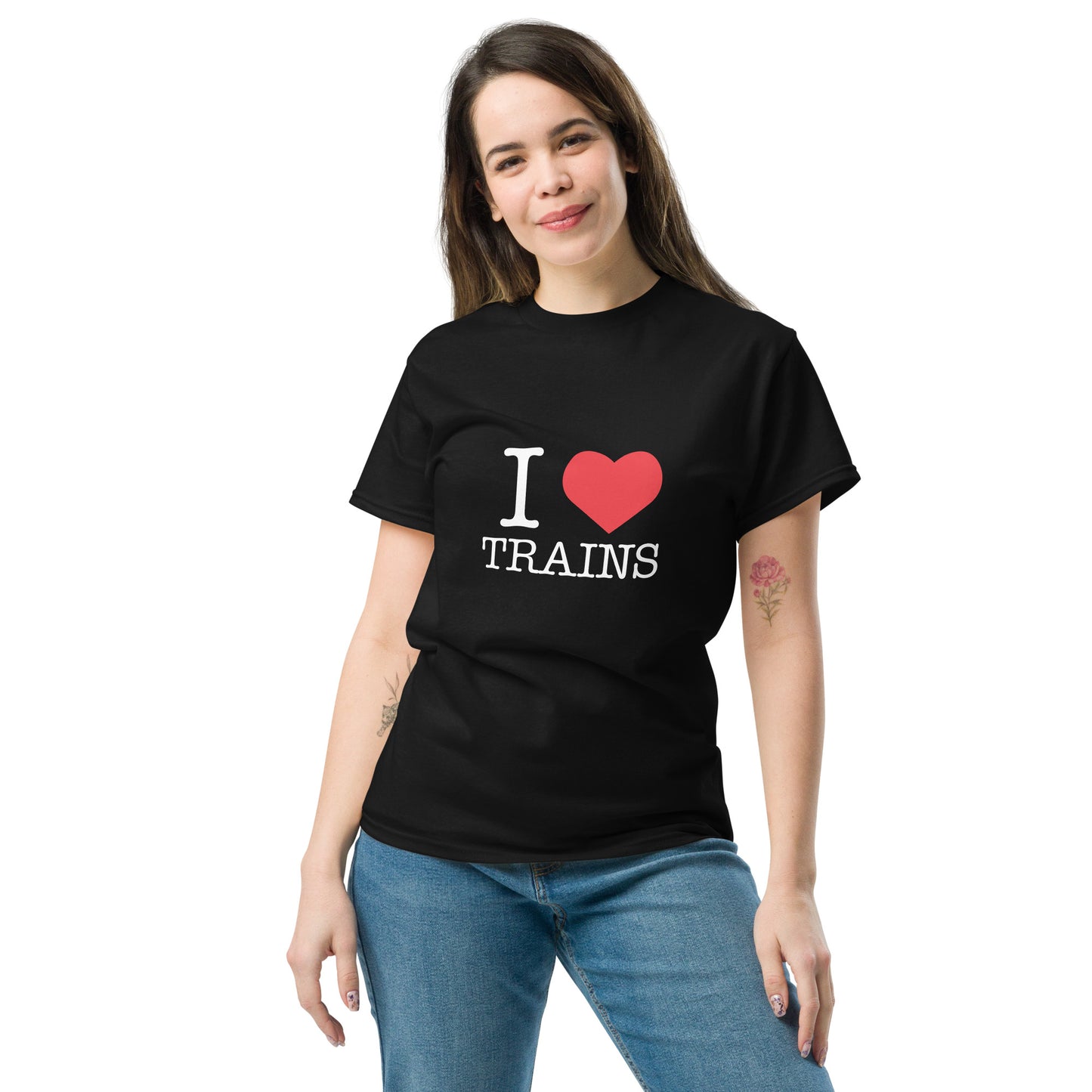 "I ♥ Trains" Unisex classic tee