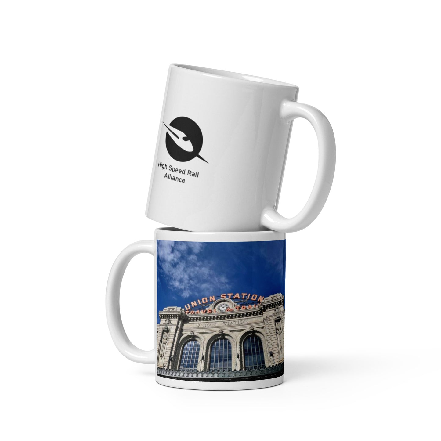 Denver Union Station White glossy mug