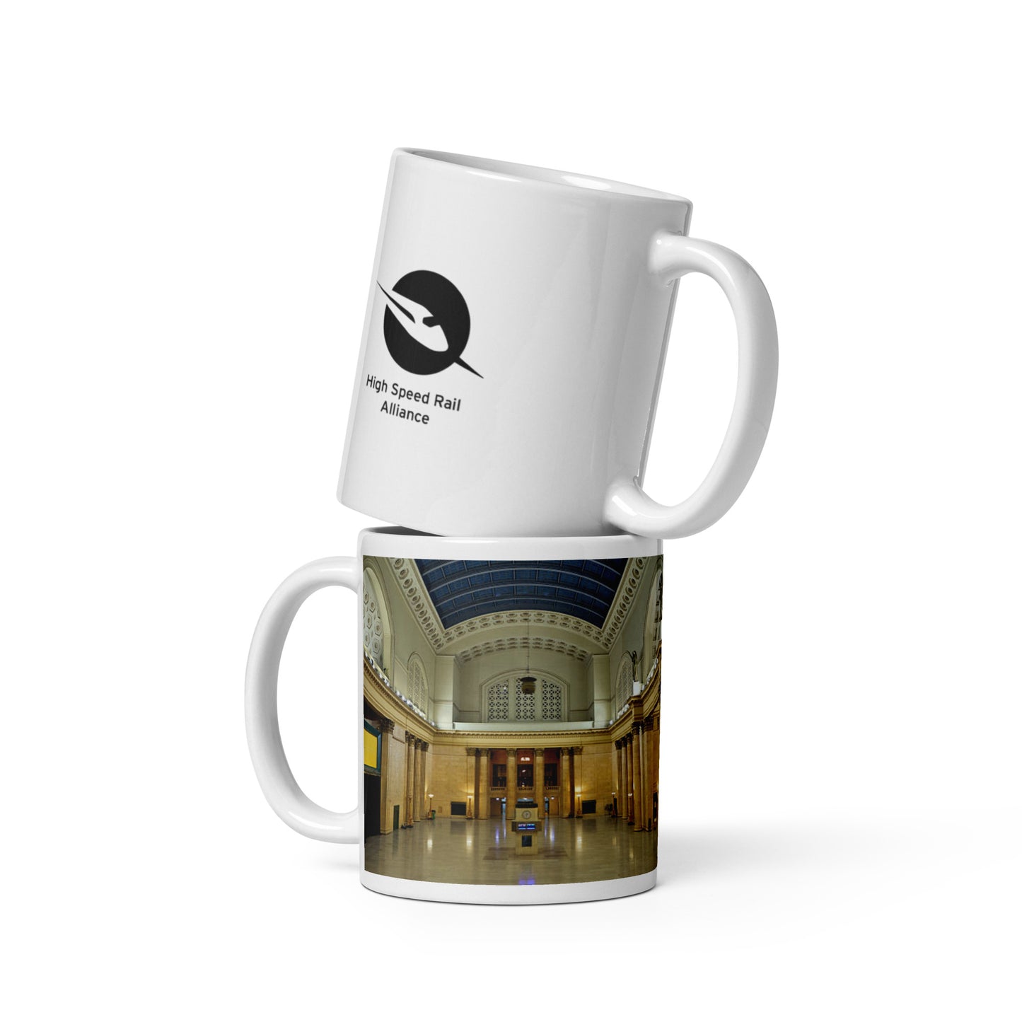 Chicago Union Station White glossy mug