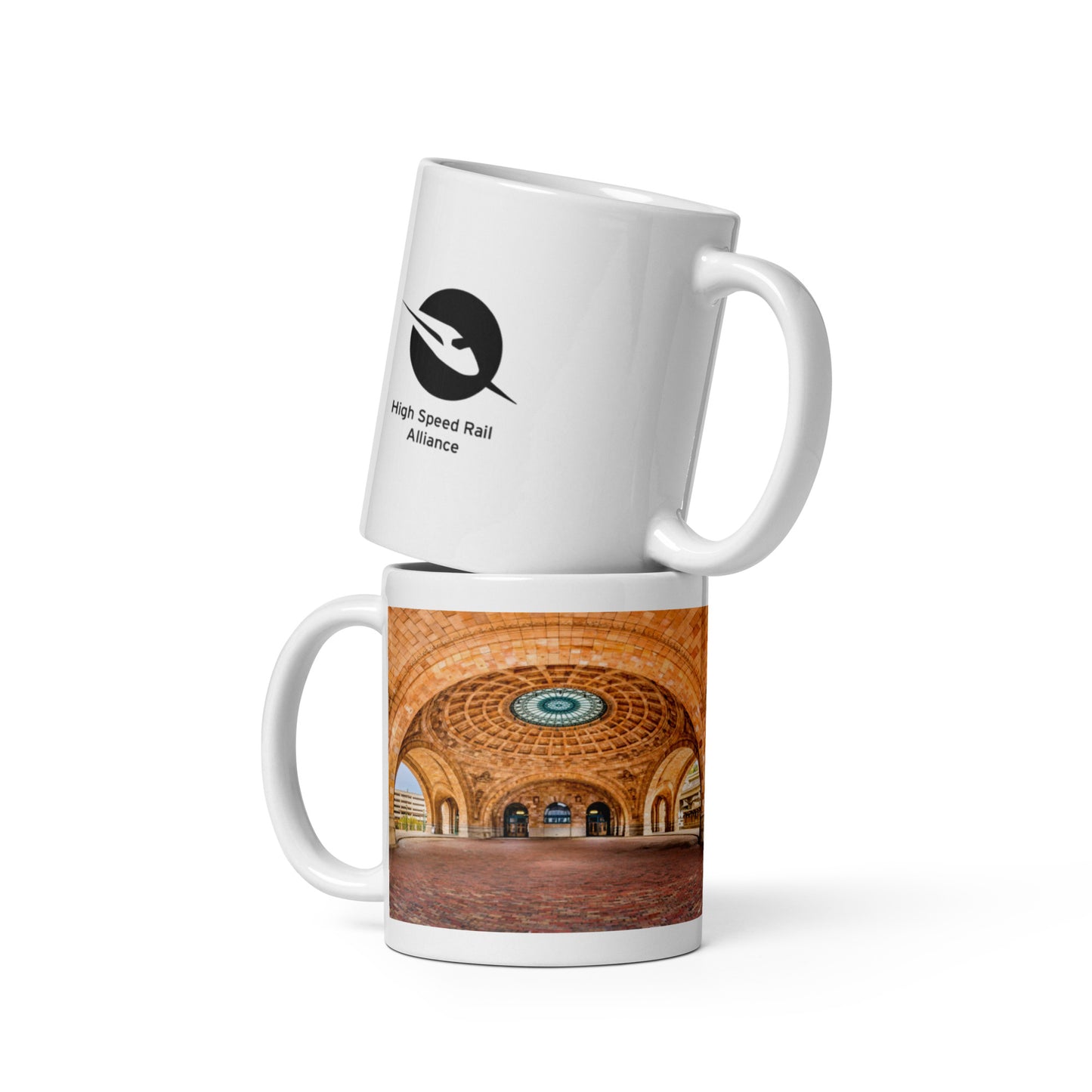 Pittsburgh Union Station White glossy mug