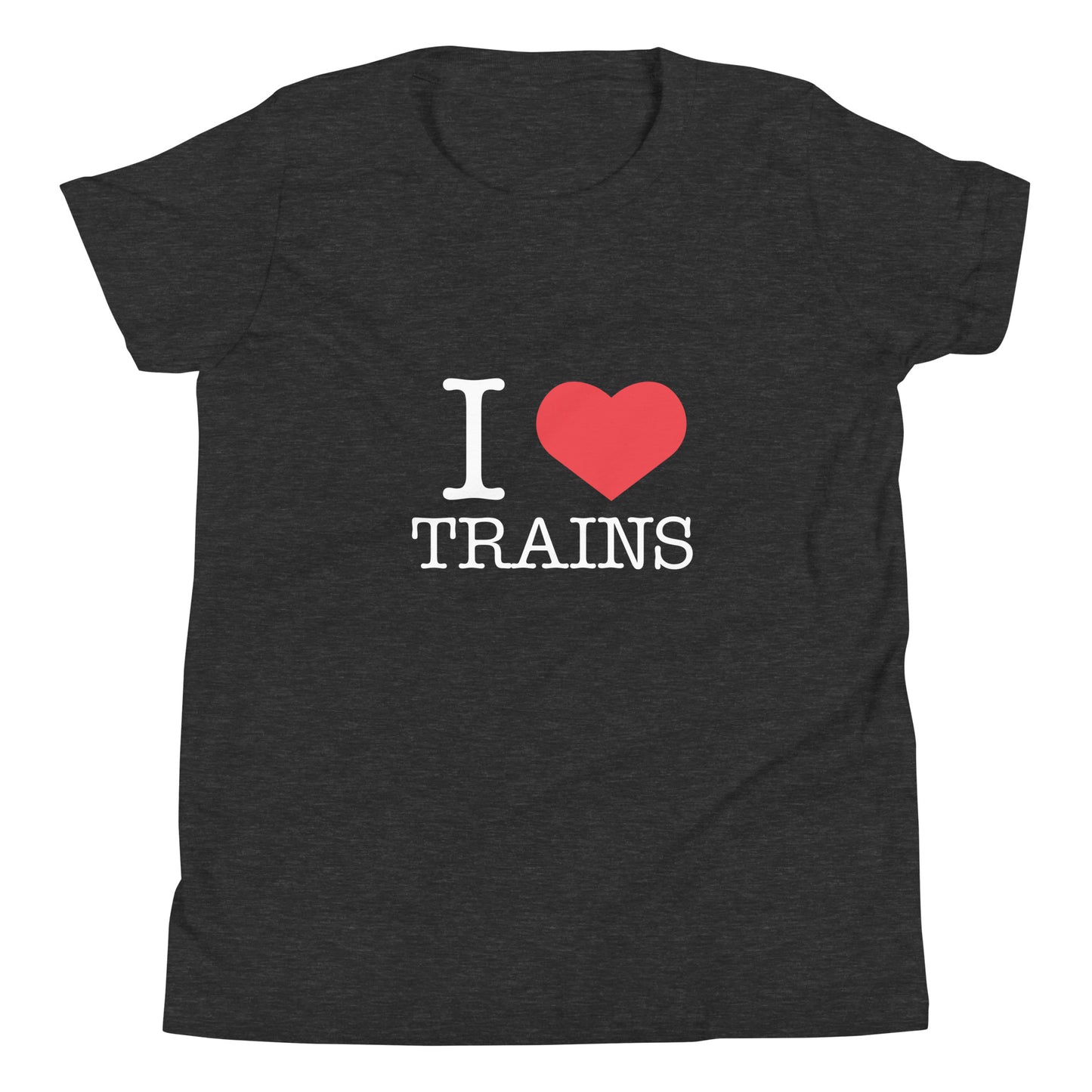 "I ♥ Trains" Youth Short Sleeve T-Shirt